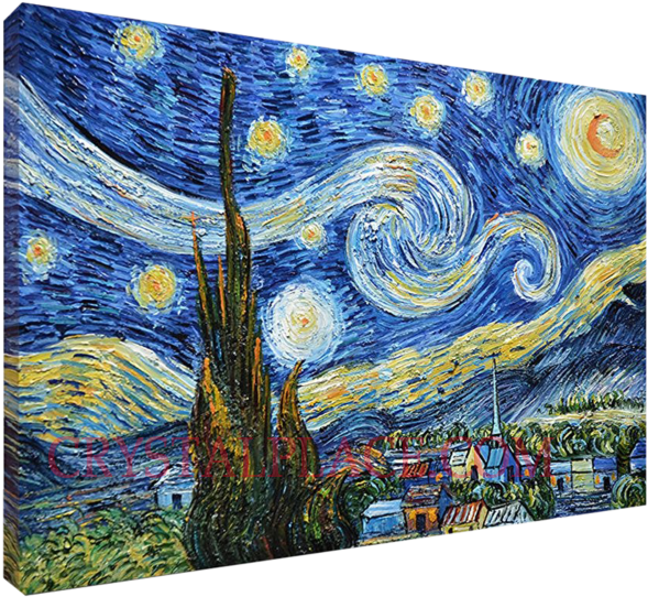 Blue Starry Night By Vincent Van Gogh 1 - La Noche Estrellada Van Gogh Oleo Clipart (700x700), Png Download