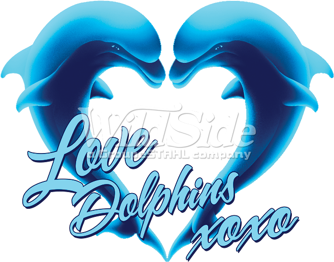 Blue Dolphins Love Xoxo - Dolphin Heart Love Transparent Clipart (675x675), Png Download