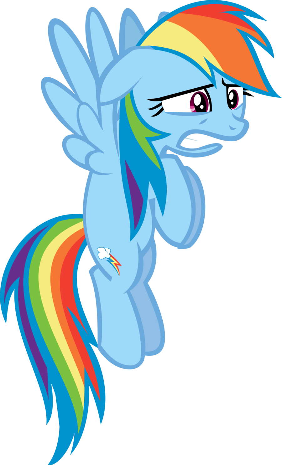 Despair, Pony, Rainbow Dash, Sad, Safe, Scared, Shocked, - My Little Pony Rainbow Dash Scared Clipart (900x1485), Png Download