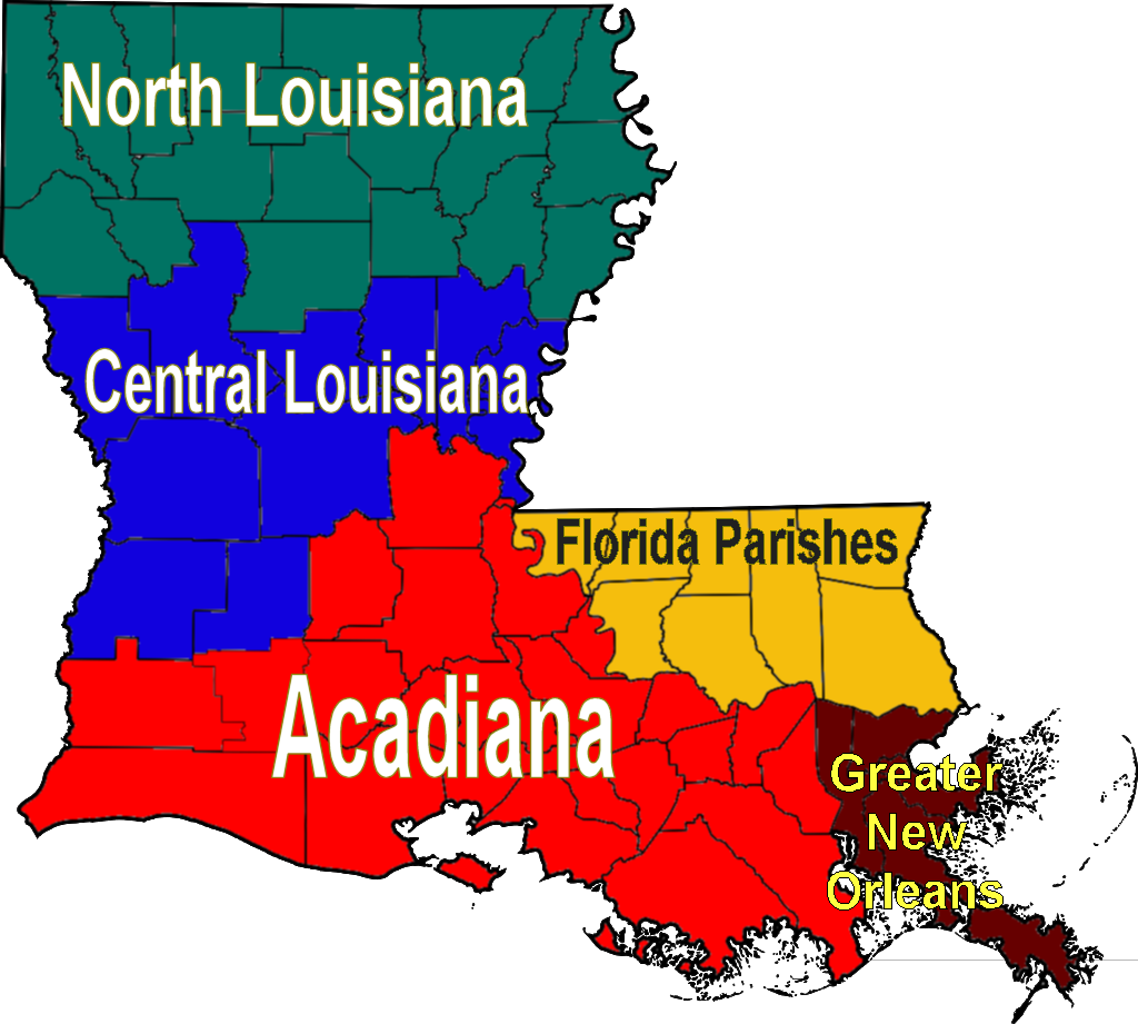 Louisiana Regions Map - Map Of Acadiana Louisiana Clipart (1024x921), Png Download