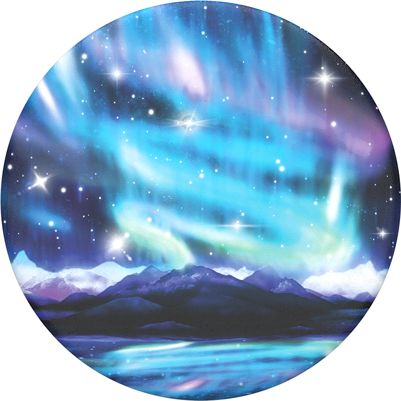 Northern Lights, Popsockets - Northern Lights Popsocket Clipart (1000x1000), Png Download