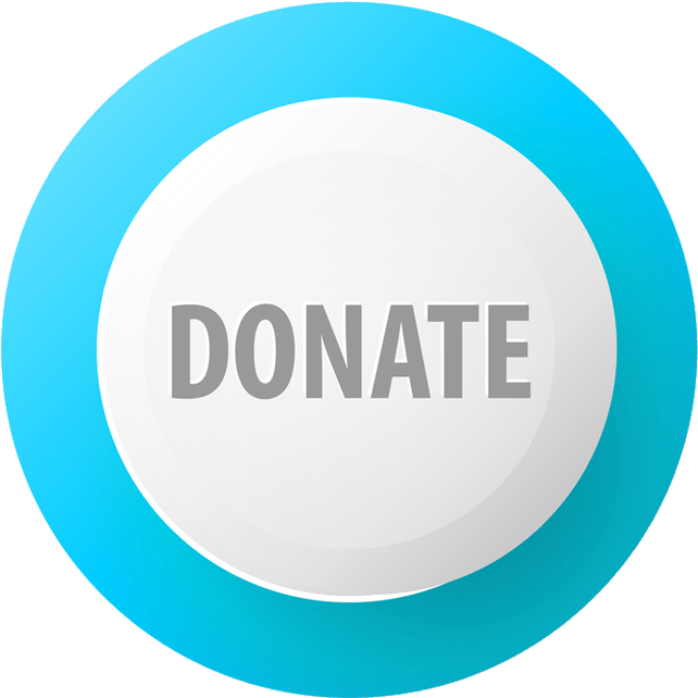 Donate Blue And White Button - Circle Clipart (687x687), Png Download