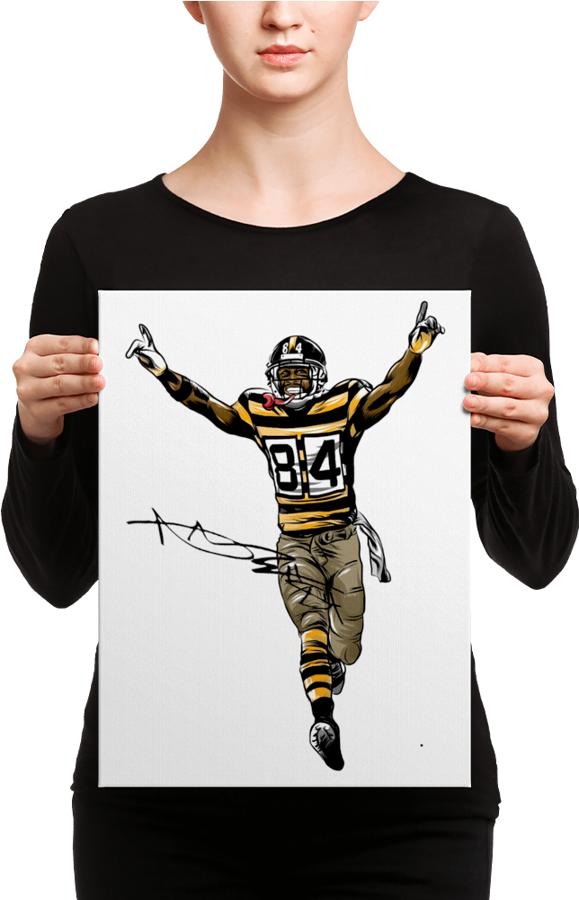 Pittsburgh Steelers Antonio Brown Touchdown Canvas Clipart (644x1001), Png Download