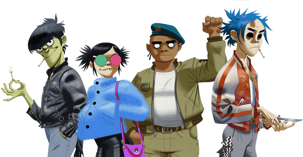 Vxeu28 - Gorillaz Png Clipart (1024x514), Png Download