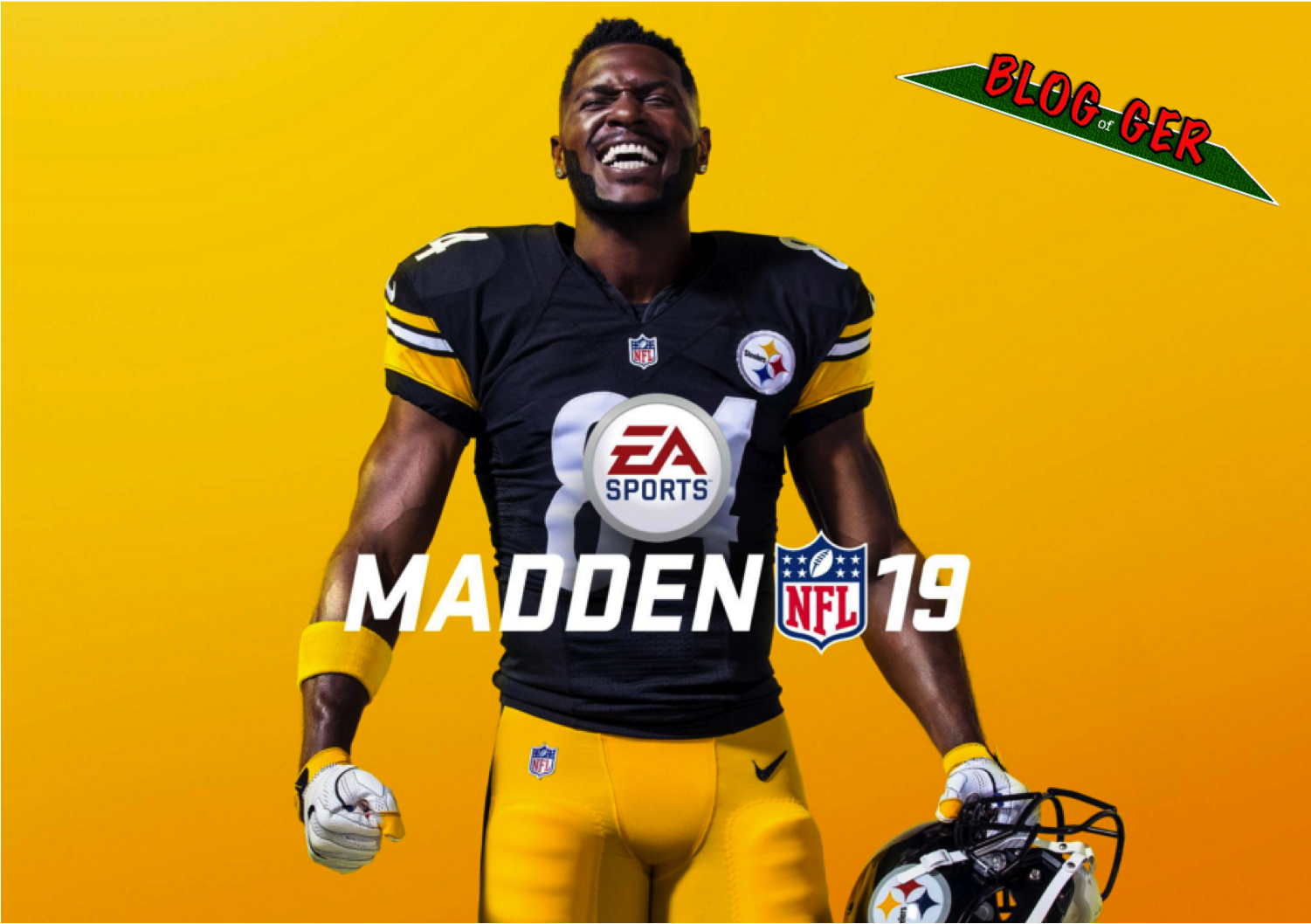 Antonio Brown Madden Cover Blog Of Ger Article Cover - Antonio Brown Madden 19 Cover Clipart (2410x1057), Png Download