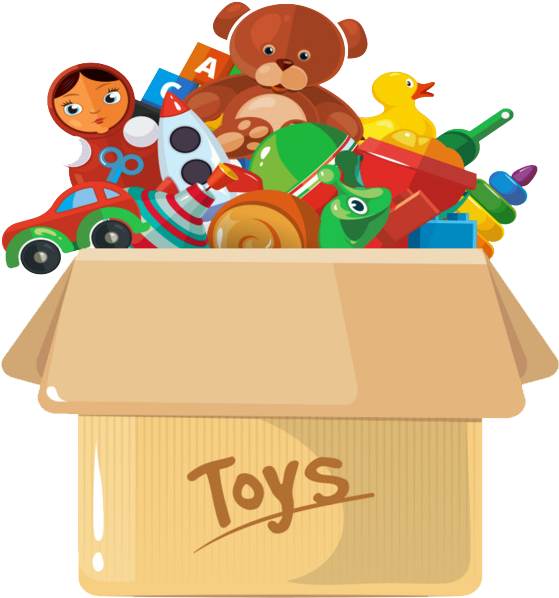 Donate Png Photo - Box Of Toys Png Clipart (650x651), Png Download