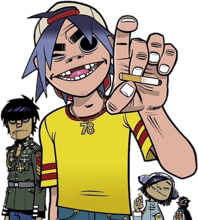 Gorillaz Art , Png Download Clipart (664x739), Png Download