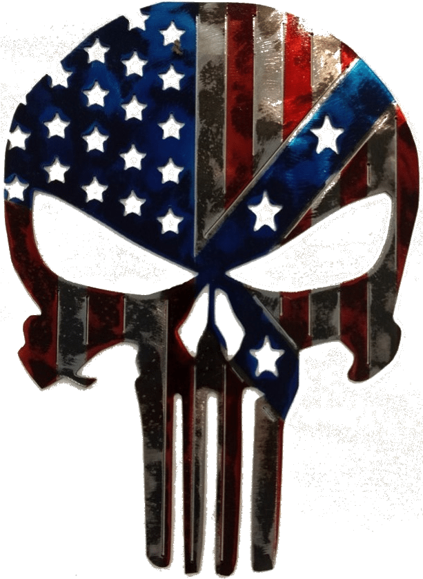 Punisher American/confederate Flag - Army Punisher Skull Clipart (612x855), Png Download