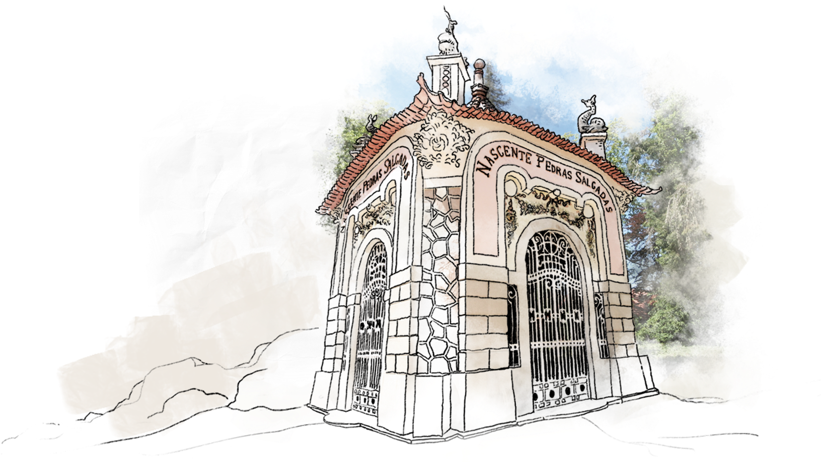 Agua Das Pedras Origem Clipart (1920x1039), Png Download