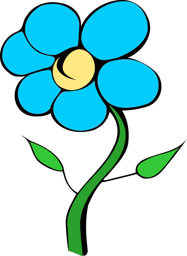 Blue Flowers Special Offer Png Transparent Image - Single Flower Clipart (635x869), Png Download
