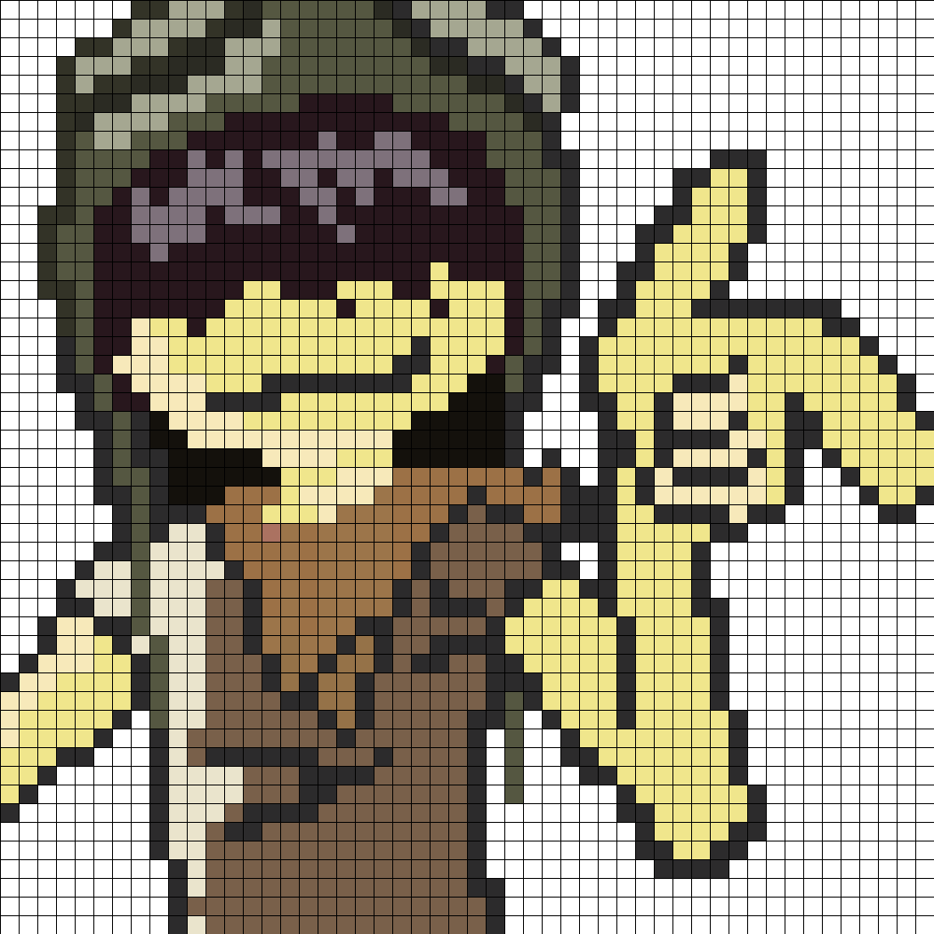 Noodle Gorillaz Perler Bead Pattern / Bead Sprite - Minecraft Gorillaz Pixel Art Clipart (1050x1050), Png Download