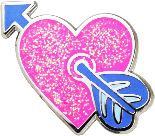 Heart With Arrow Emoji Pin Clipart (620x543), Png Download