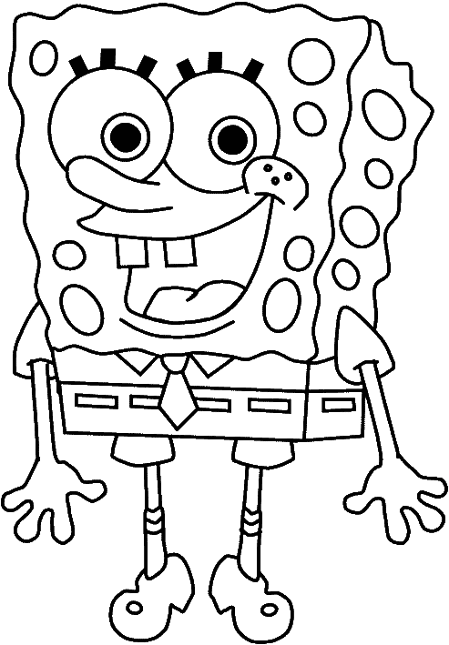 Cute Spongebob Smile Coloring Pages Spongebob Coloring - Spongebob Coloring Pages Clipart (553x762), Png Download