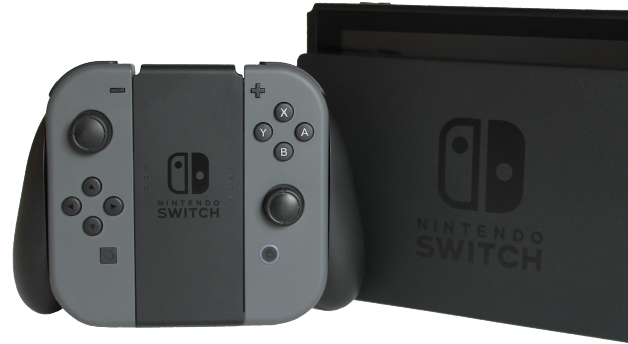 Owen1962, Wikimedia Commons // Public Domain - Nintendo Switch Controller Black Clipart (1262x710), Png Download