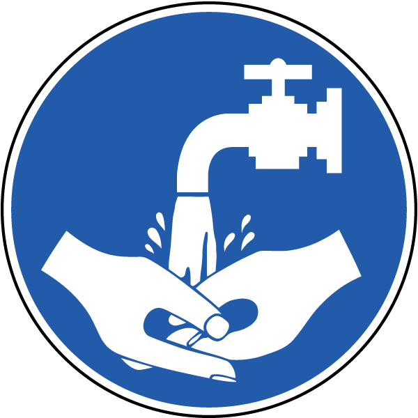 Washing Hands Symbol Wash Your Hands Label J6573 Safetysign - Wash Hands After Touching Animals Clipart (600x600), Png Download