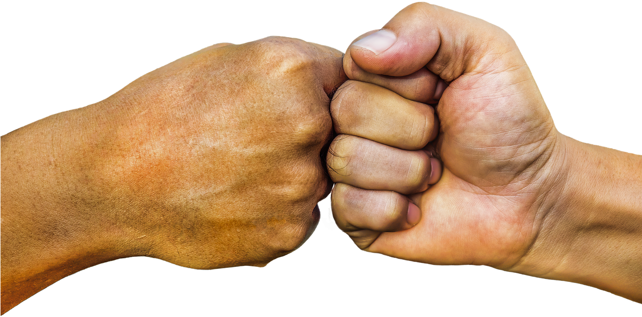 Hands, Punch, Punch To Punch, Strength, Sign, Symbol - Hand Png Clipart (960x720), Png Download