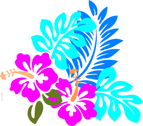 Colorful Flower Clip Art At Clker - Hibiscus Clip Art - Png Download (600x532), Png Download