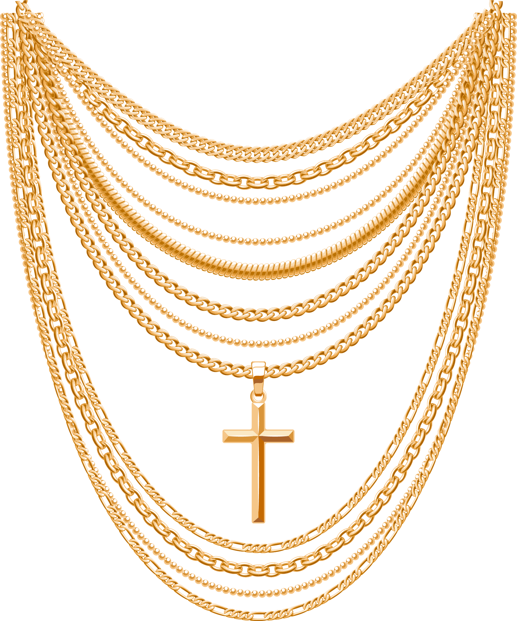 Gold Jewellery Png Picture - Gold Necklace Vector Clipart (1805x2168), Png Download