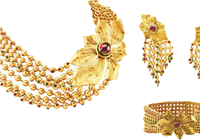 Jewellery Clipart Transparent Background - Azva Bridal Gold Necklace - Png Download (640x480), Png Download