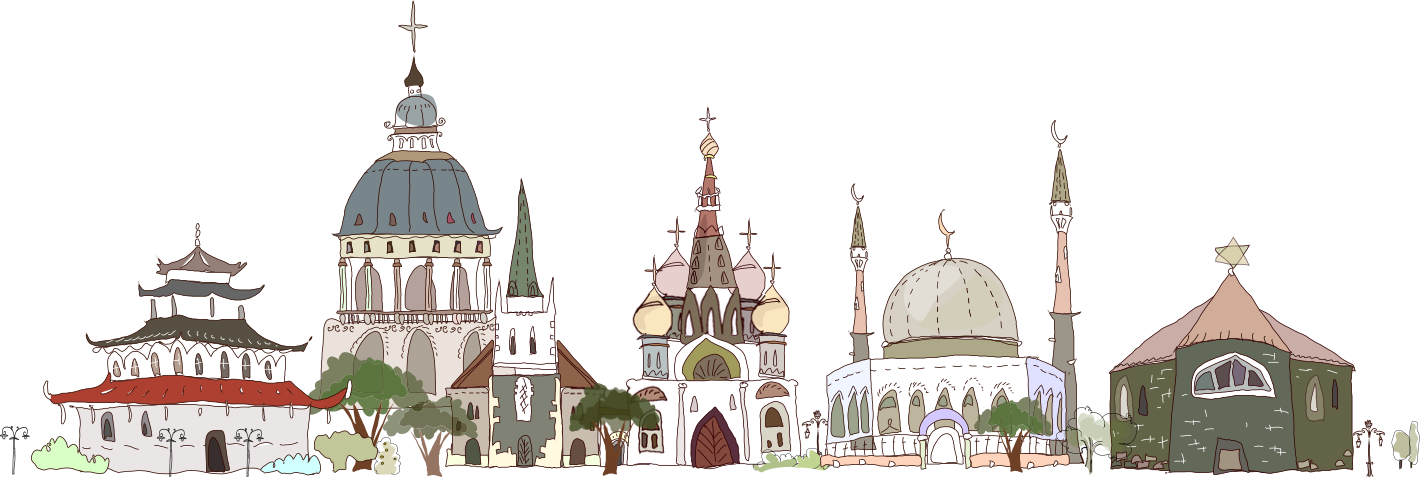 Religions Illustration Clipart (1421x477), Png Download