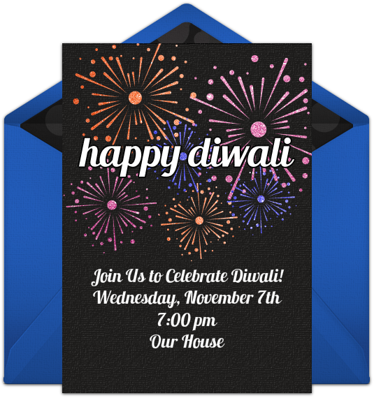 Diwali Fireworks Online Invitation - Fireworks Clipart (650x650), Png Download