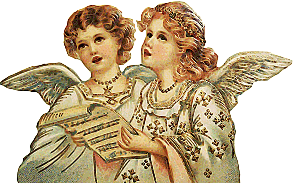 Angel, Singing, Choral, Christmas - Angels Singing Transparent Background Clipart (960x604), Png Download