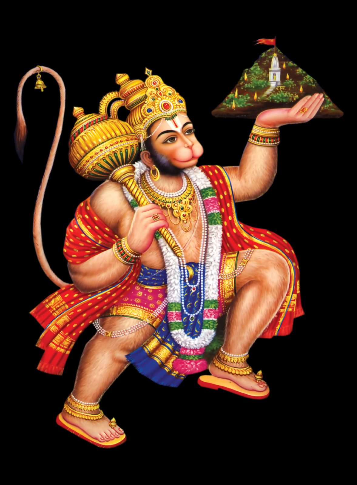 Complete God Free Png Collection - Hanuman Lifting Mountain Clipart (1177x1600), Png Download