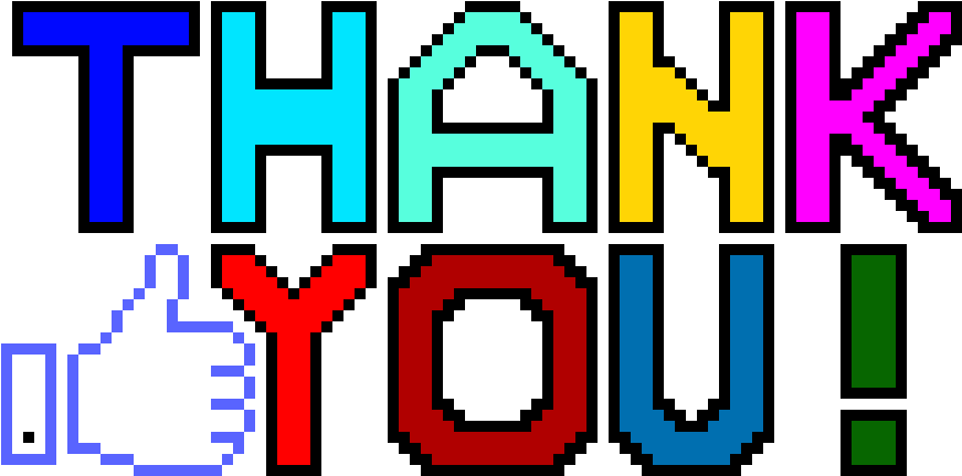 Thank You Pixel Art Clipart (990x560), Png Download