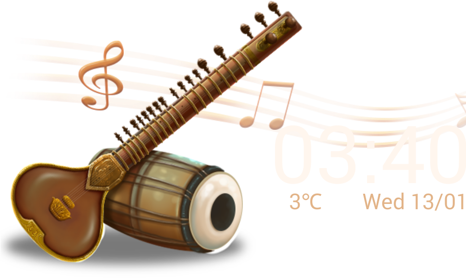 002 - Indian Musical Instruments Clipart (960x664), Png Download