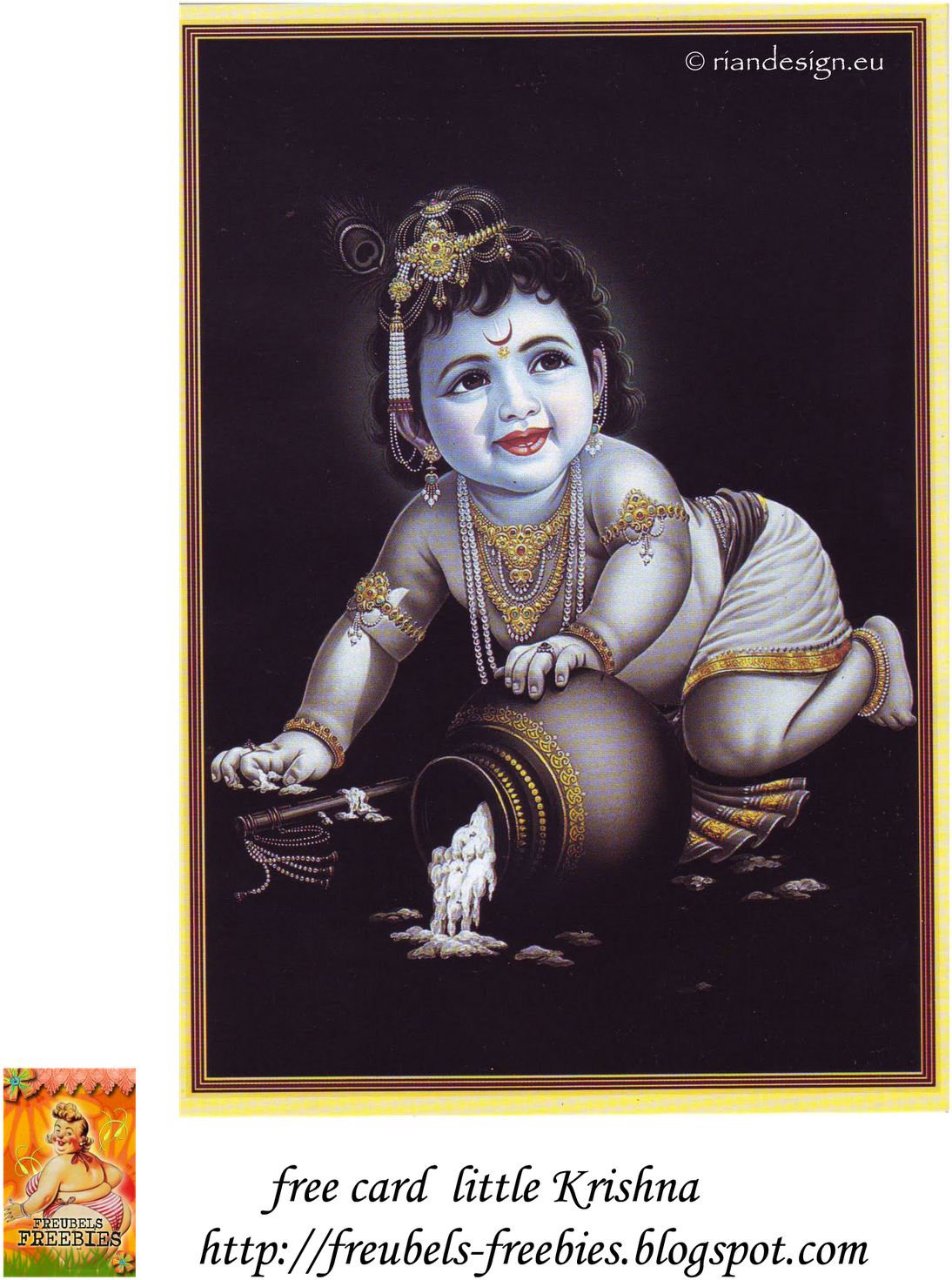 Free Card Little Krishna Clipart (1094x1471), Png Download