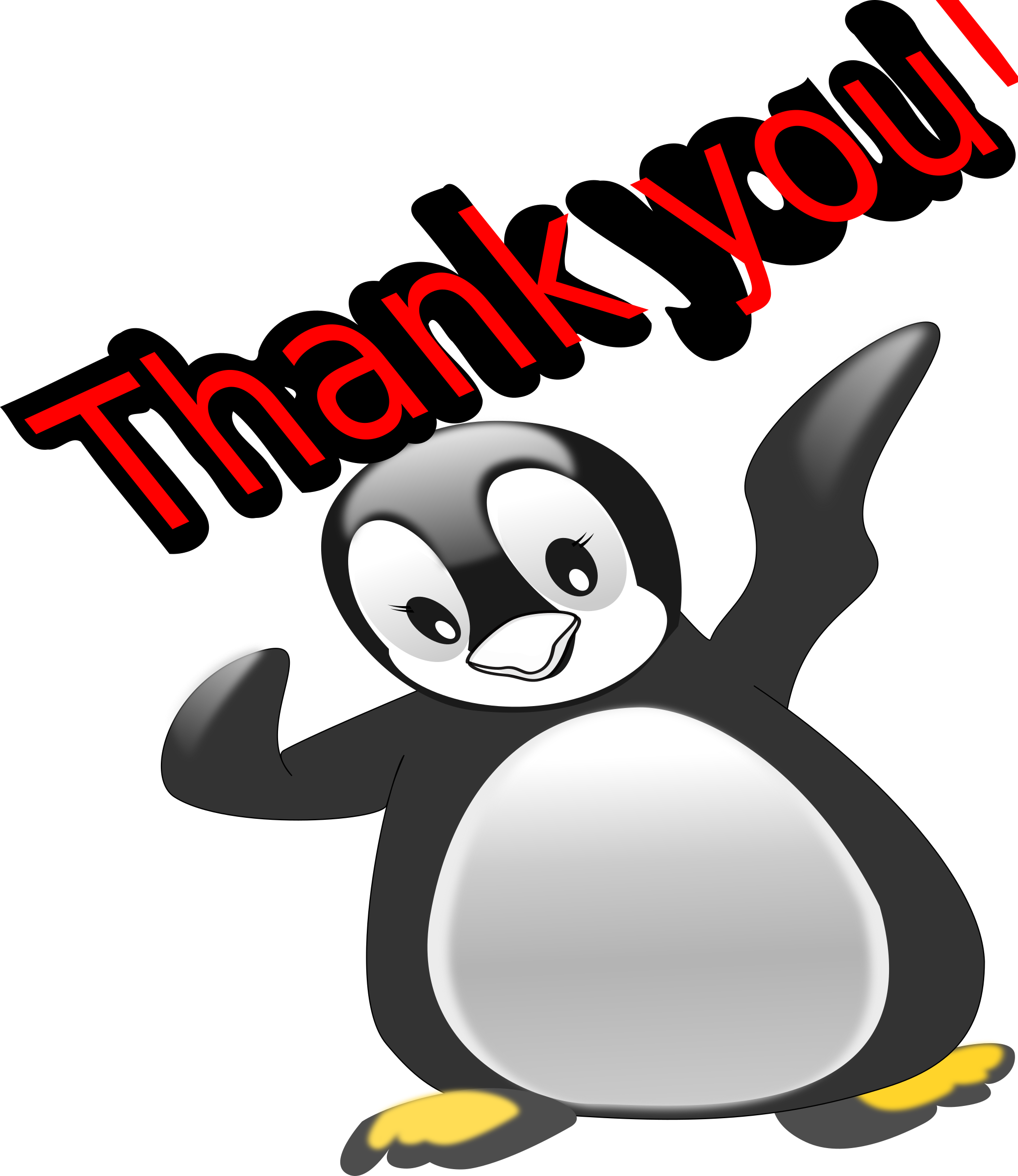 Clip Library Download Thank You Penguin Big Image Png - Png Transparent Clipart Thank You (2076x2400), Png Download