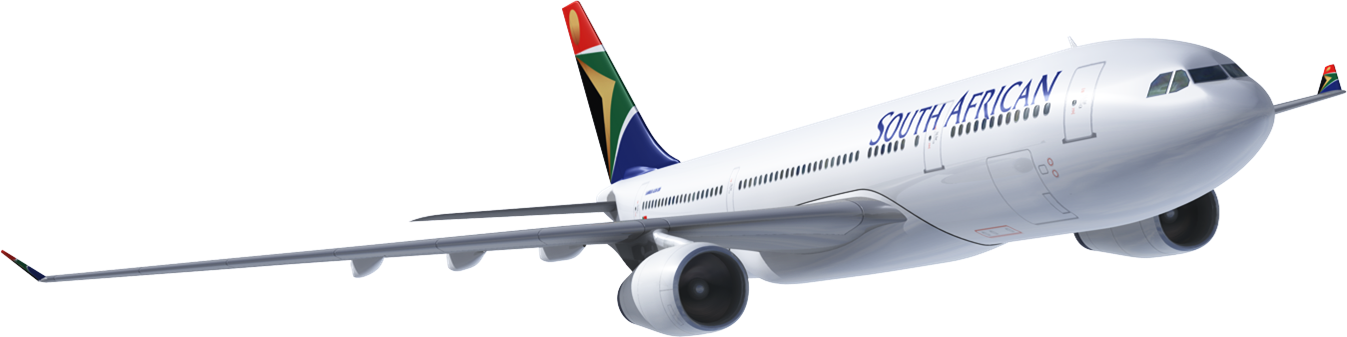 Saa A330-200 - South Africa Airplane Png Clipart (1347x337), Png Download