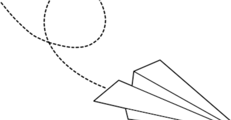 The Fly Away Zone - Flying Paper Airplane Clipart - Png Download (820x400), Png Download