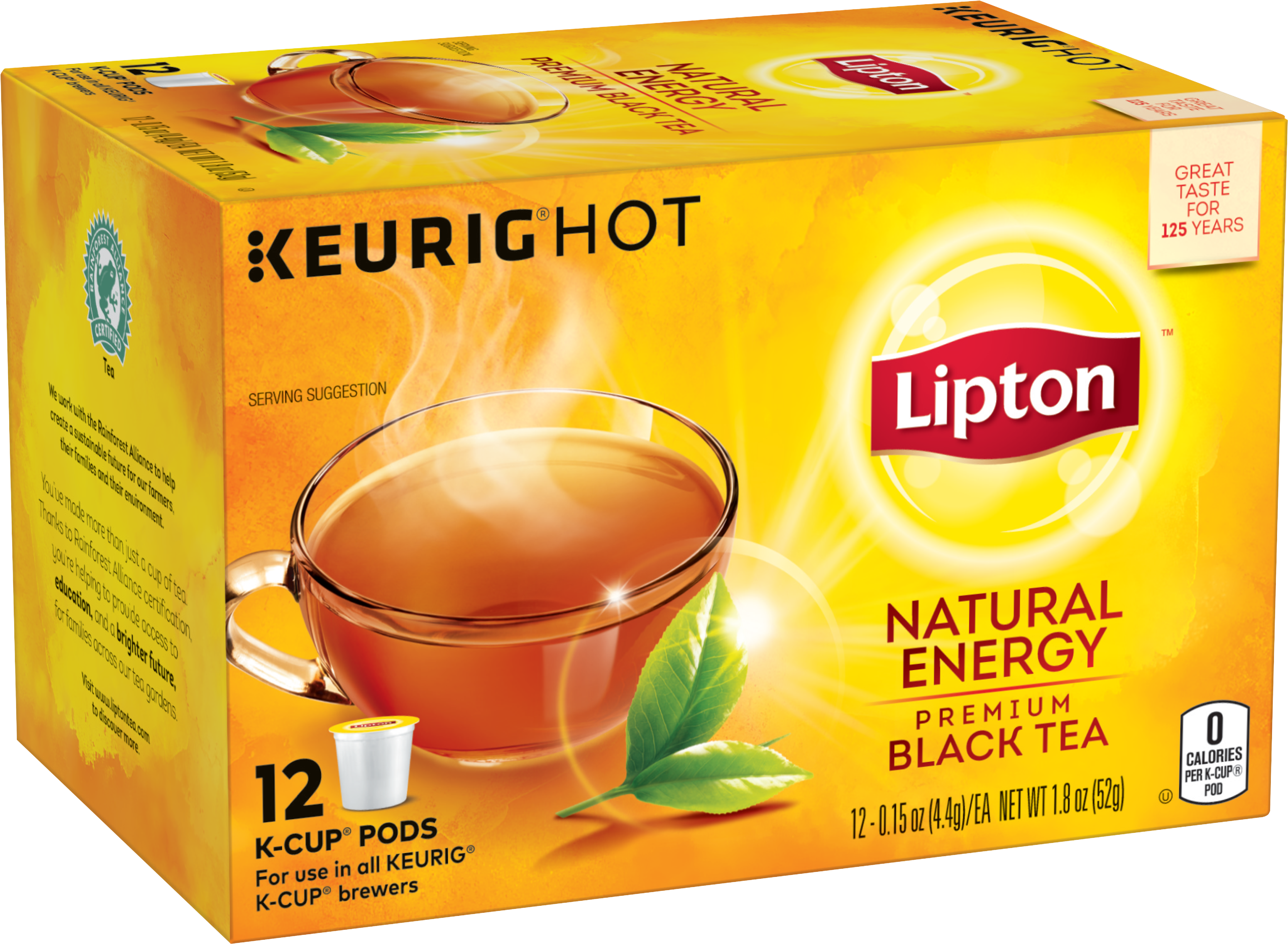 Lipton Premium Black Tea K Cups, Natural Energy 12 Clipart (4590x3363), Png Download