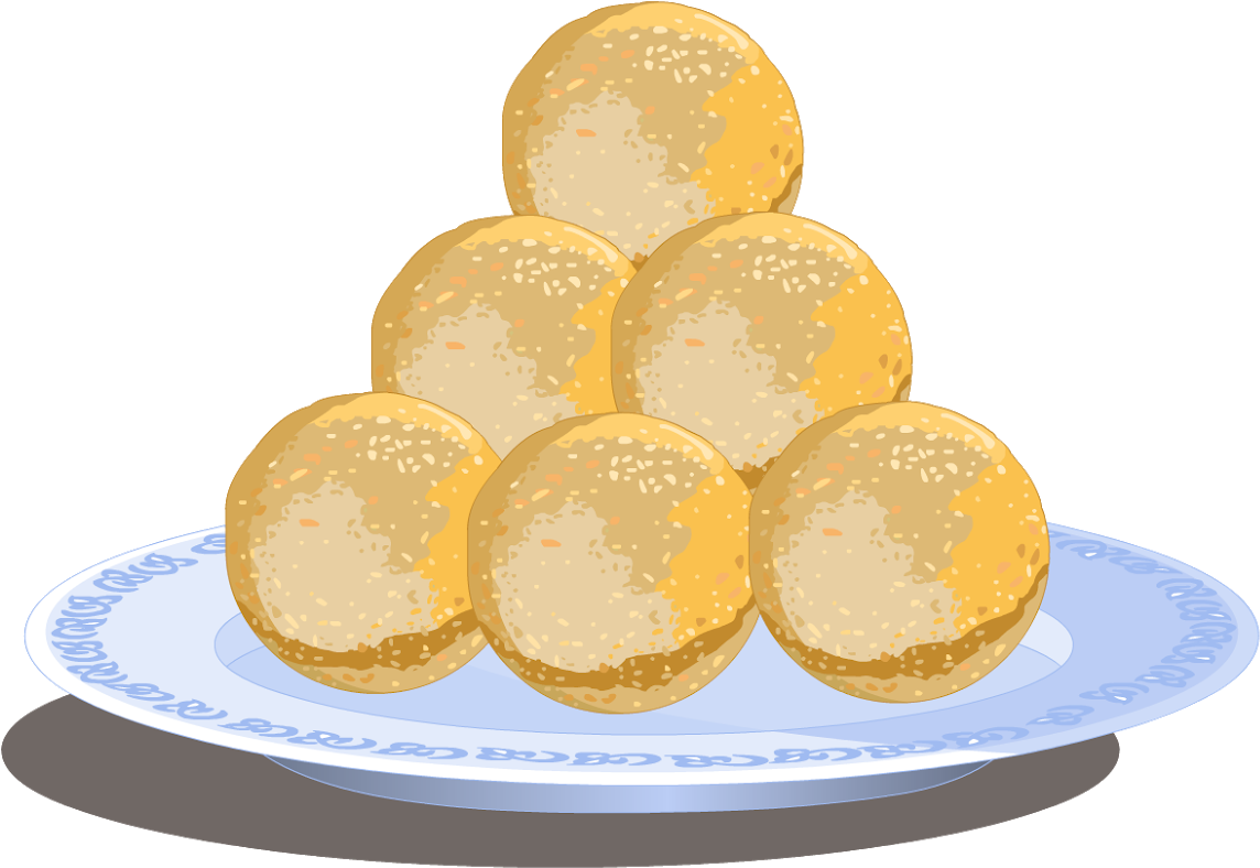 We Distribute These Fruits Among Family And Friends - Bun Clipart (1600x1062), Png Download