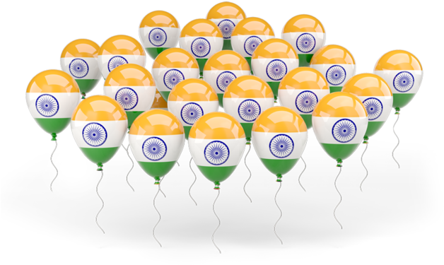 Illustration Of Flag Of India - Indian Flag Balloon Png Clipart (640x480), Png Download