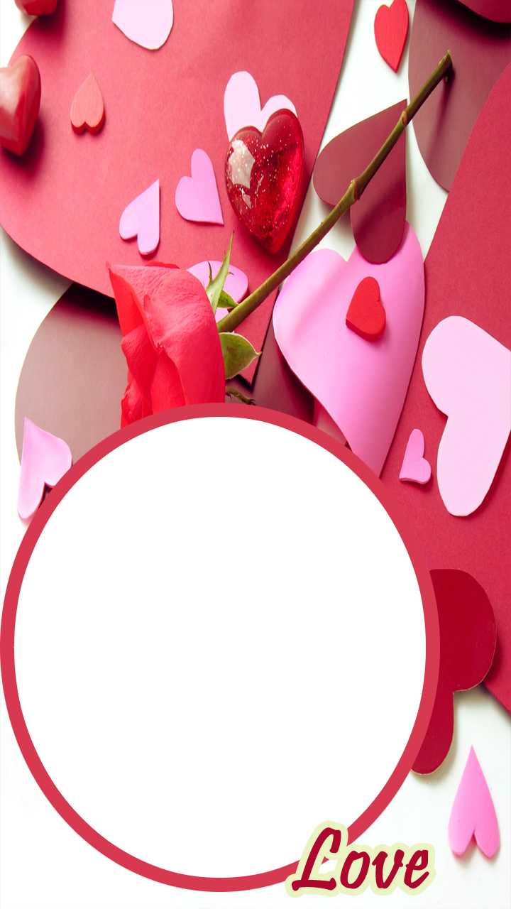 Love Frame With Rose - Beautiful Love Card Clipart (720x1280), Png Download