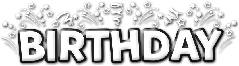 Make A Birthday Party Extra Special With Birthday Illooms® - Transparent Happy Birthday Black And White Clipart (843x436), Png Download