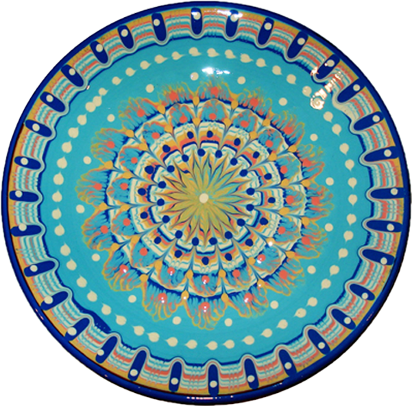11" Baby Blue Pottery Plate - Bulgarian Pottery Clipart (600x600), Png Download