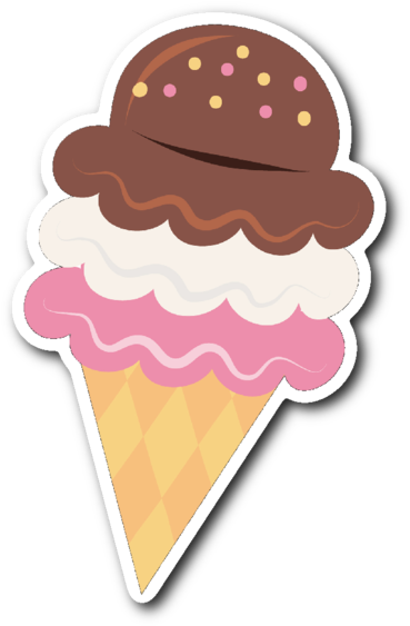 600 X 600 7 - Ice Cream Cone Sticker Clipart (600x600), Png Download