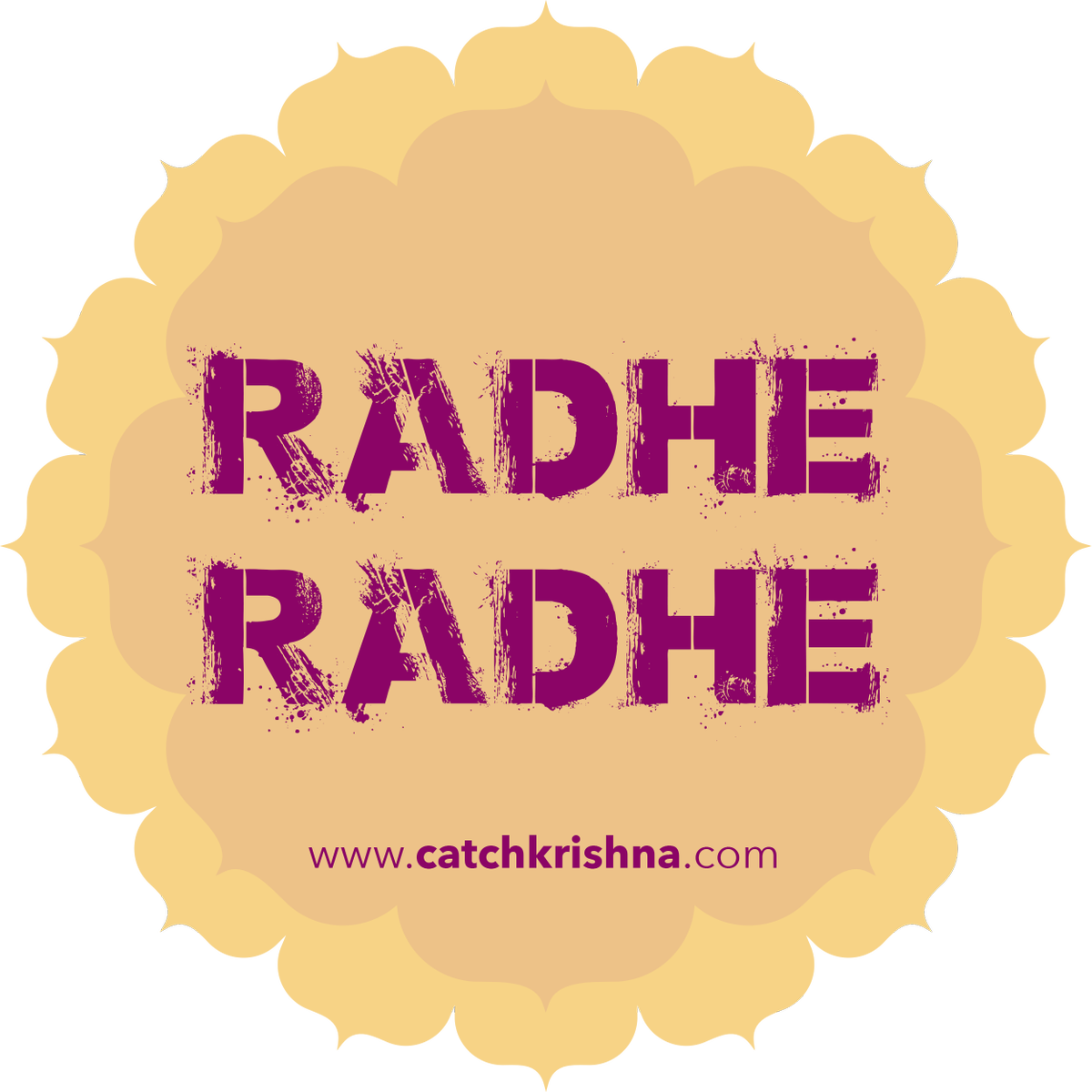 Catch Krishna - Radhe Radhe Text Png Clipart (1200x1200), Png Download