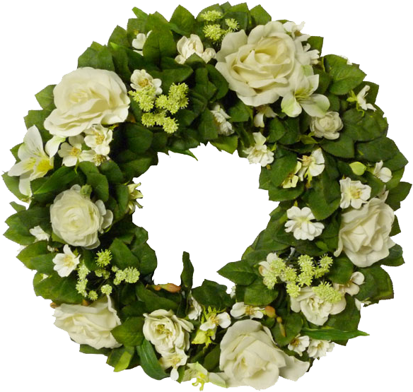 Shradhanjali Flowers Png - Artificial Flower Round Wreath Clipart (600x568), Png Download