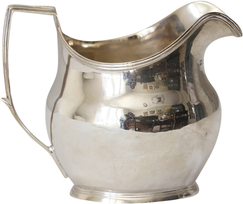 Antique English Sterling Silver Jug Creamer Clipart (844x709), Png Download