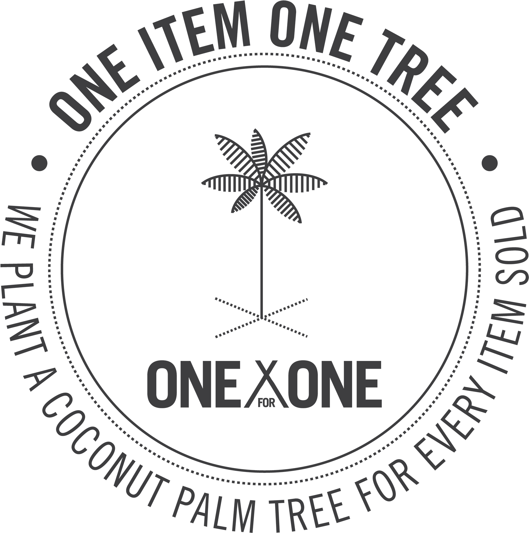 One Item One Tree - Minimalist Palm Tree Logo Clipart (1852x1838), Png Download