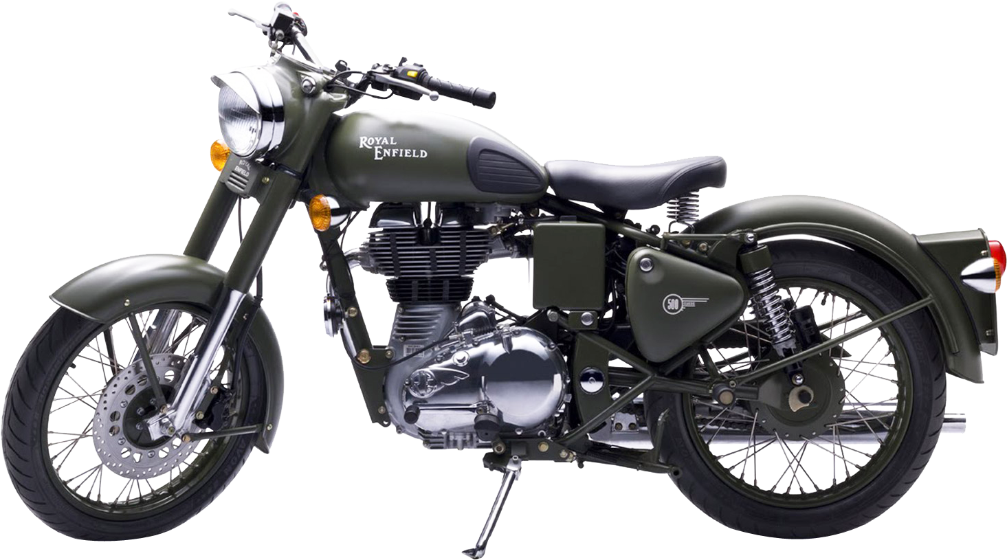 Royal Enfield Classic 500 Green Motorcycle Bike Png - New Royal Enfield Bullet Colours Clipart (1514x855), Png Download