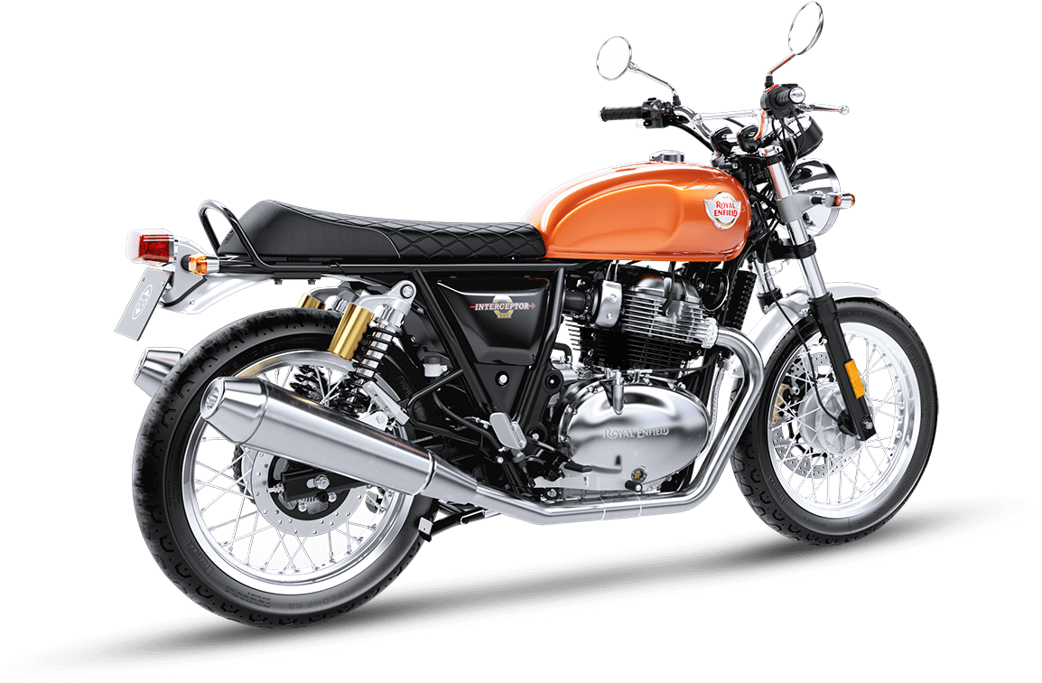 Orange Crush Rear 3-quarter - Royal Enfield Interceptor 650 Clipart (1200x800), Png Download