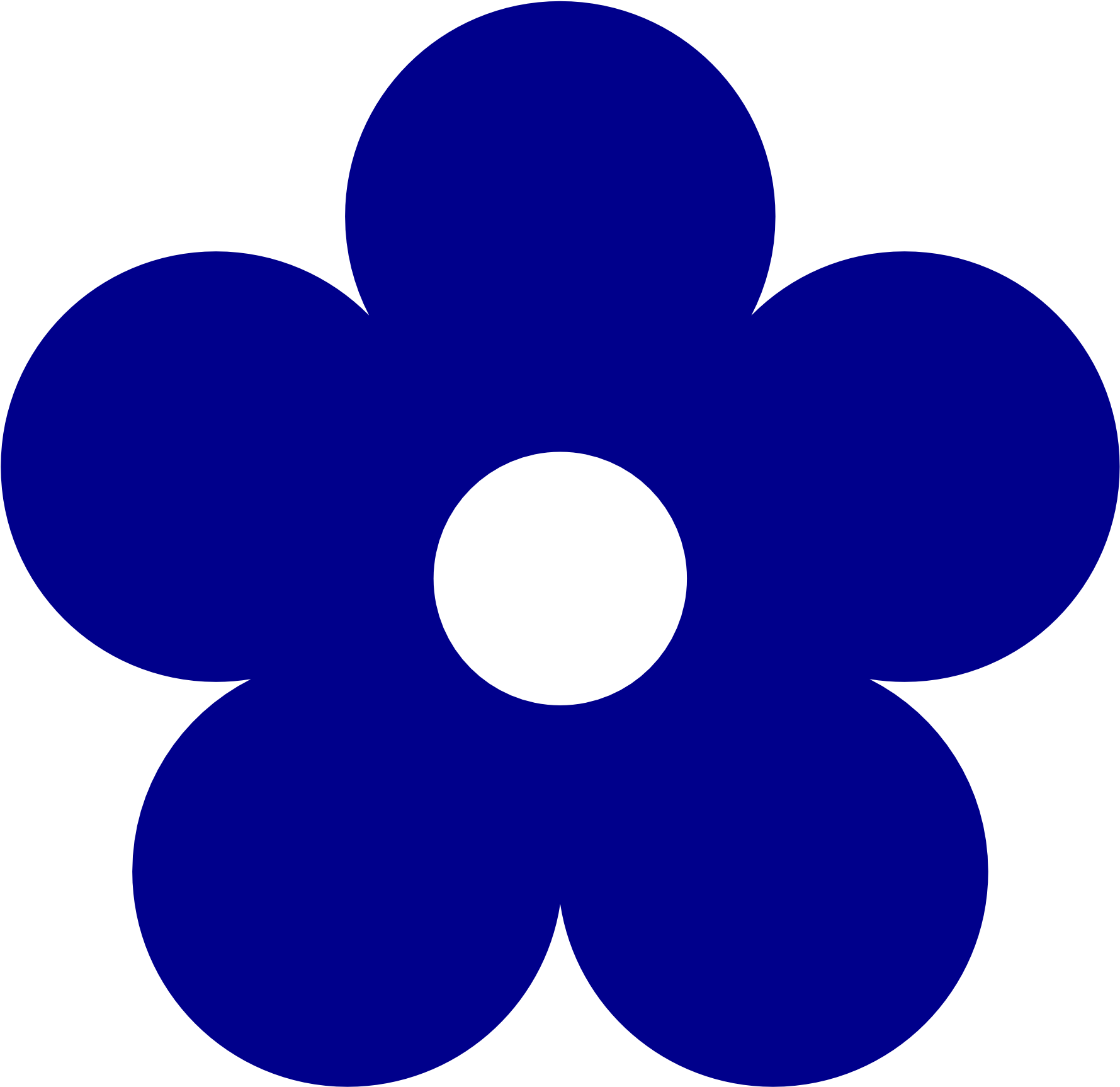 All Colour Clipart > > 63,99kb - Blue Clip Art Flower - Png Download (1969x1952), Png Download