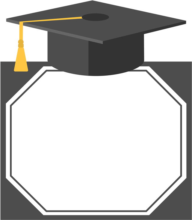 Hat Graduation Ceremony Bachelor's Degree - Transparent Graduation Border Design Clipart (641x733), Png Download