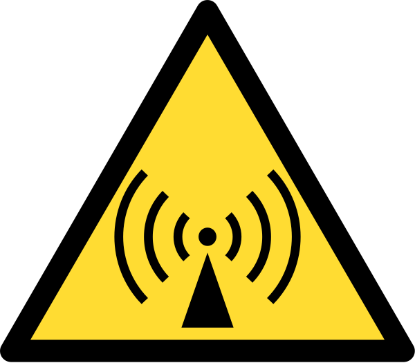 Radio Waves Hazard Symbol - Iso 7010 Warning Sign Clipart (600x525), Png Download