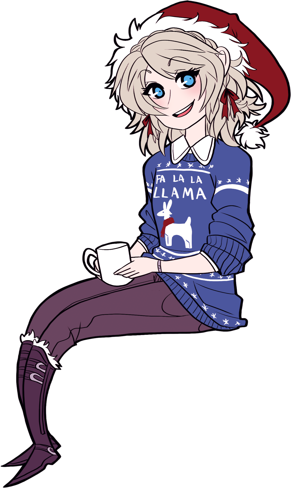 “ It's Ya Girl Luna In An Ugly Christmas Sweater - Anime Girl Christmas Sweater Clipart (1280x1668), Png Download
